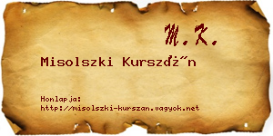 Misolszki Kurszán névjegykártya